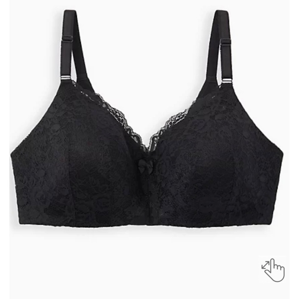 TORRID NWT WIRELESS BLACK LACE BRA